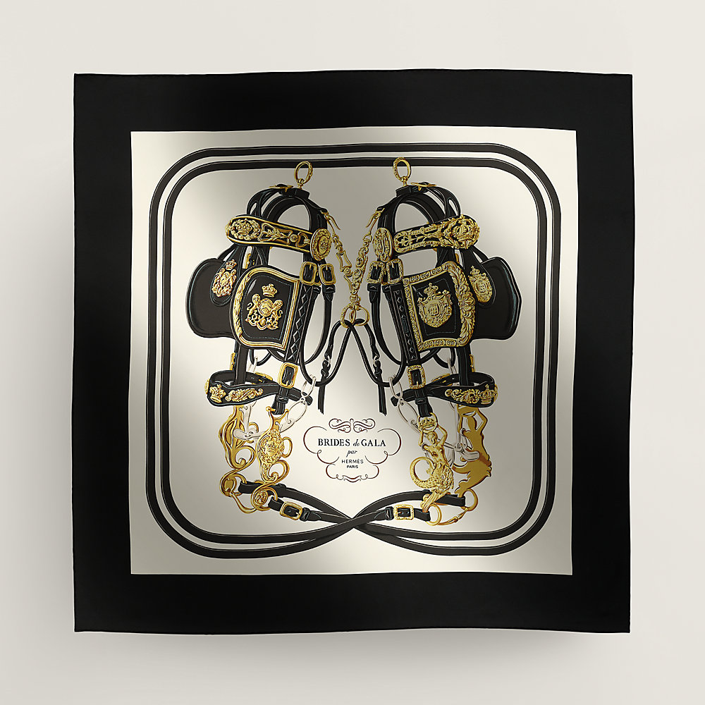 Brides de Gala forever scarf 90 - Black | Hermès Finland
